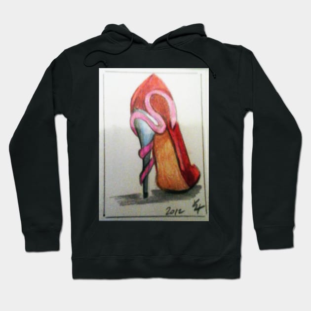 Red Stiletto with jeweled snake Hoodie by lorgh